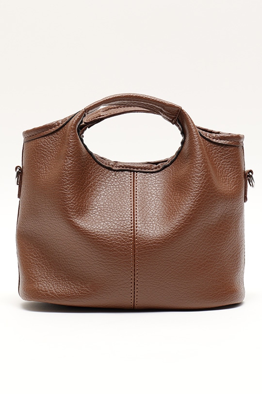 【2/2正午販売～】★先行受注特典50％OFF★ラウンドハンドル 2WAY ミニトートバッグ(ポーチ付き) トートバッグ おしゃれ かわいい モード エッジィ スターチャーム付 高見え レザー調