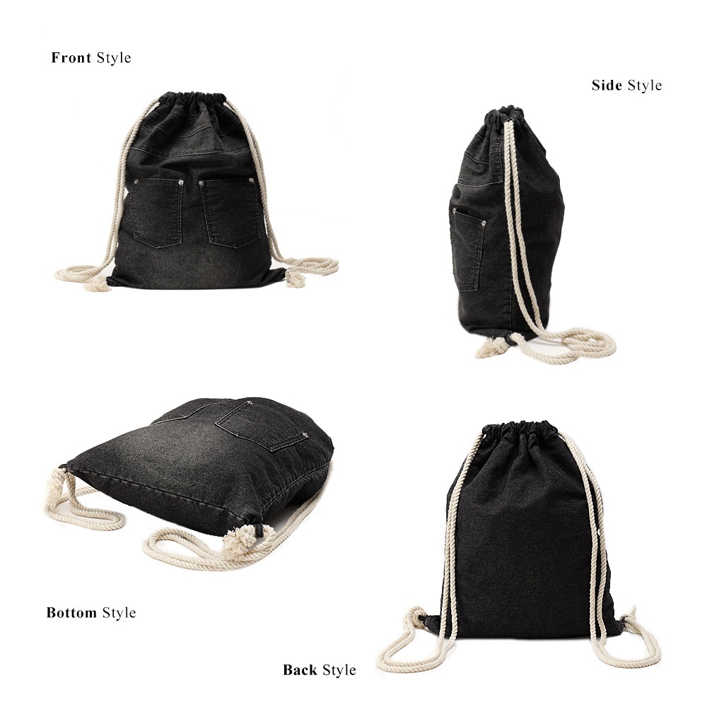 2025-2026AW新作【クーポンで25％OFF】DEVICE ウォッシュ デニム ナップザック ボディバッグ ナップサック リュックサック リュック ジムサック ジムバッグ 巾着 男女兼用 メンズ レディース バッグ 旅行 通学 おしゃれ 学生 デニム 加工 大容量 軽量 かばん 軽い ブランド ボディバッグ