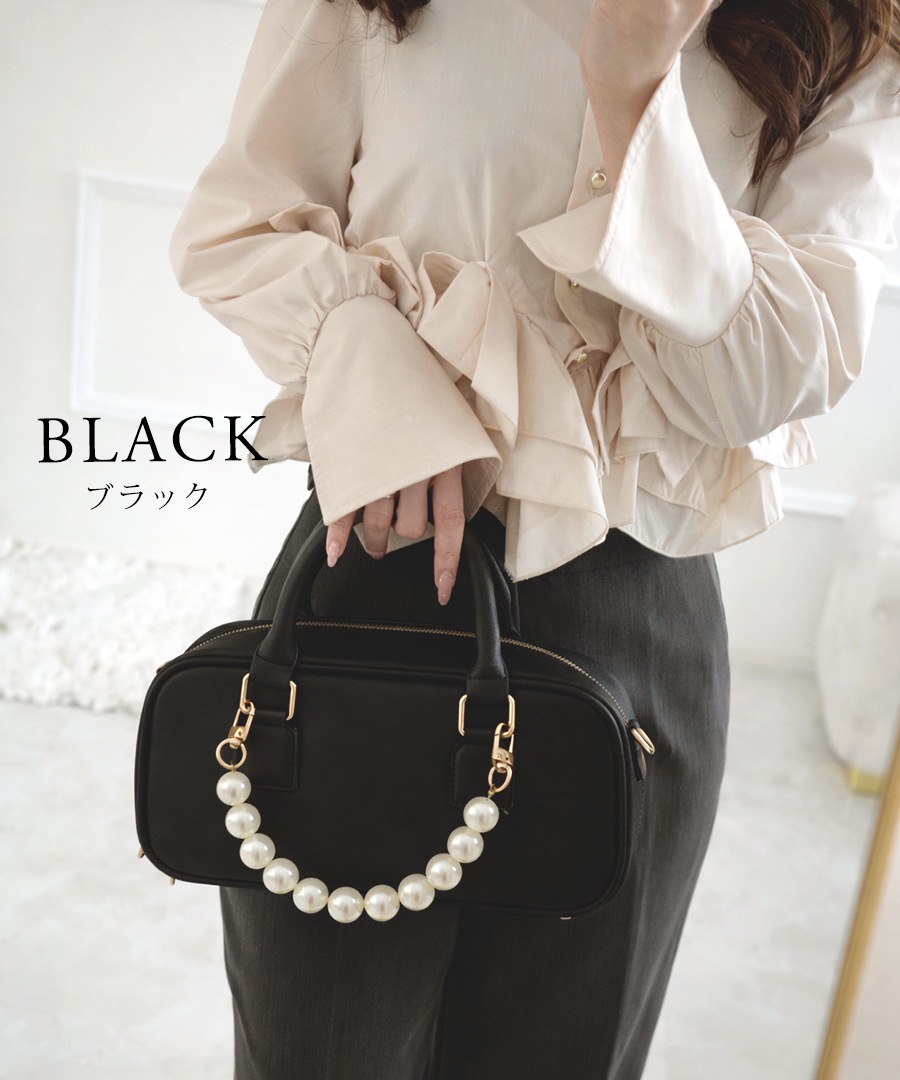 2026SS【maikoday×CrossChramコラボ】REAIMER パール調チャーム付き 2way ボストンバッグ ミニボストン トートバッグ ハンドバッグ レディース 旅行 大容量 おしゃれ ブランド 通勤 レトロ 高見え 横長 上質 肩掛け 大きめ 大人 バッグ 通勤バッグ