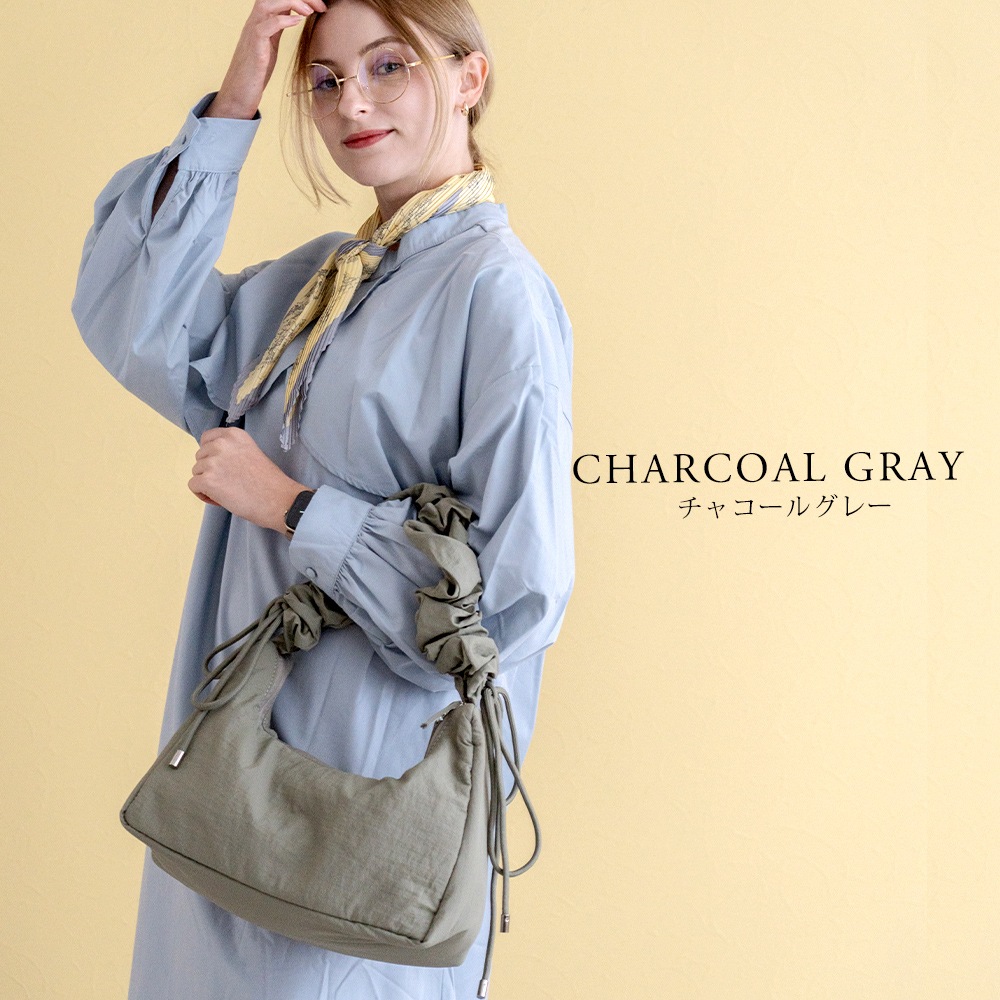 【SALE：40％OFF 11/2 10:00~】ショルダーバッグ ギャザー バッグ ギャザーショルダーバッグ フリルバッグ 斜めがけ ギャザーバッグ レディースバッグ ファスナー付 軽量 旅行 ミニ バック フェミニン かわいい おしゃれ 可愛い サブバッグ ナイロン 大人 カジュアル