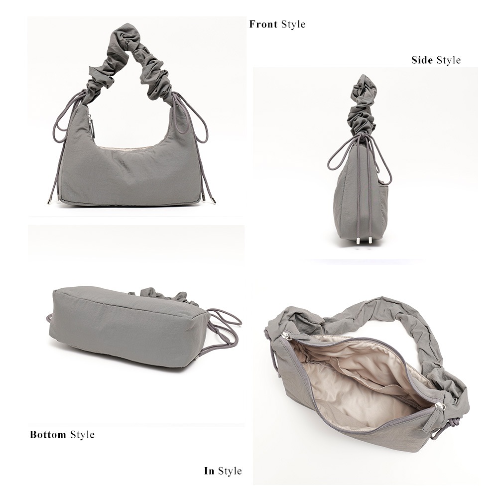 【SALE：40％OFF 11/2 10:00~】ショルダーバッグ ギャザー バッグ ギャザーショルダーバッグ フリルバッグ 斜めがけ ギャザーバッグ レディースバッグ ファスナー付 軽量 旅行 ミニ バック フェミニン かわいい おしゃれ 可愛い サブバッグ ナイロン 大人 カジュアル