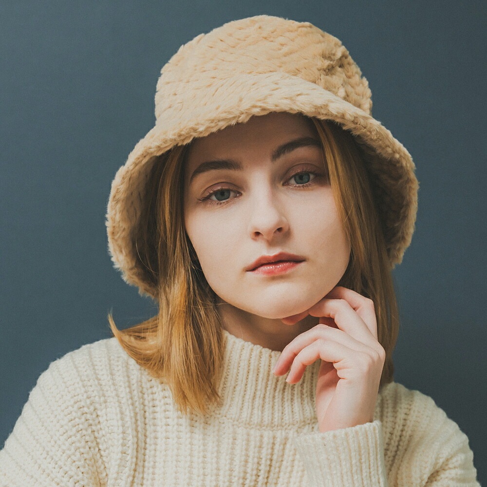 フェイクファーバケットハット ベージュ 帽子 レディース 秋 秋冬 冬 バケットハット ファー ハット