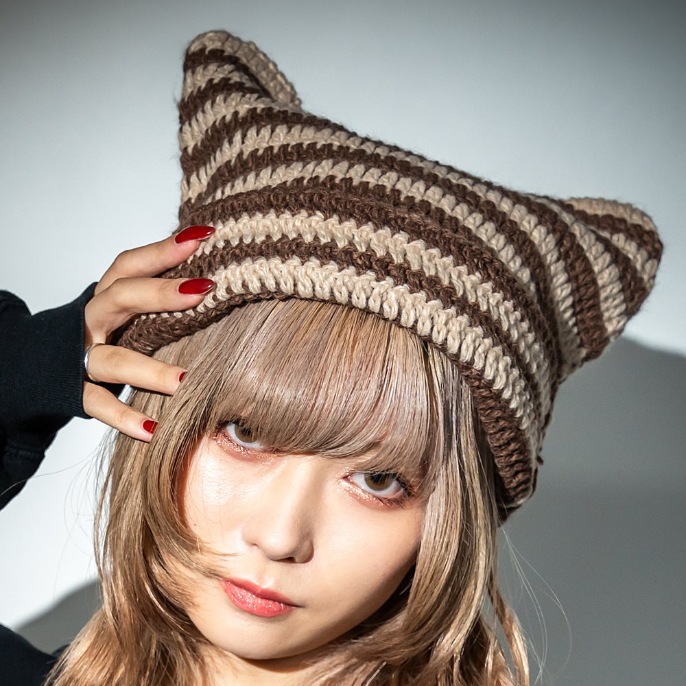 ニット帽 ニット帽子 ニット レディース 深め 秋冬 可愛い カワイイ 大きめ ボーダー シンプル おしゃれ 可愛い 猫耳 ゆったり ゆるめ 女性 女子 大人 秋 冬