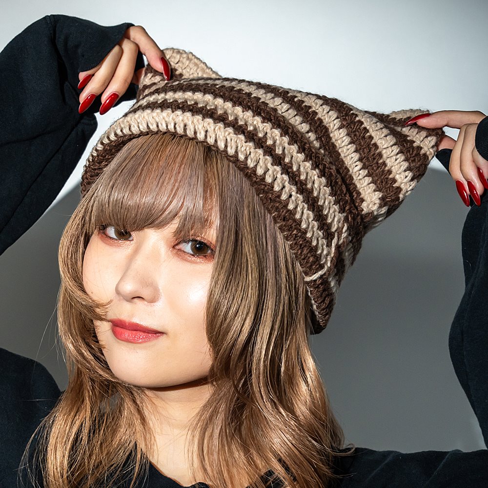 ニット帽 ニット帽子 ニット レディース 深め 秋冬 可愛い カワイイ 大きめ ボーダー シンプル おしゃれ 可愛い 猫耳 ゆったり ゆるめ 女性 女子 大人 秋 冬