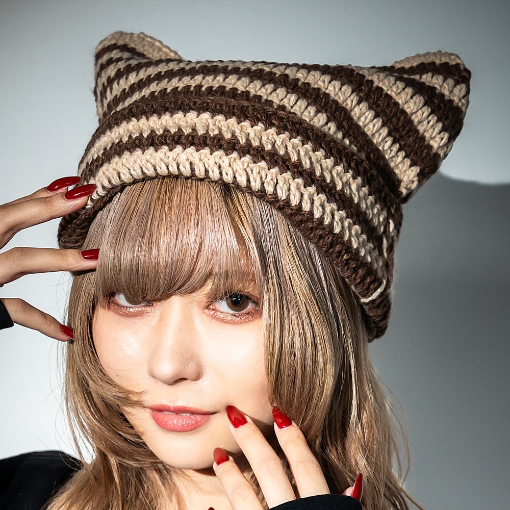 ニット帽 ニット帽子 ニット レディース 深め 秋冬 可愛い カワイイ 大きめ ボーダー シンプル おしゃれ 可愛い 猫耳 ゆったり ゆるめ 女性 女子 大人 秋 冬