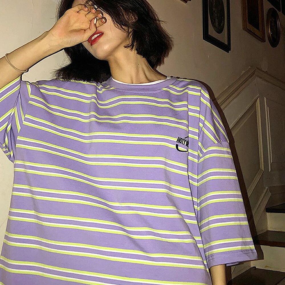 Tシャツ tシャツ ボーダー レディース メンズ 半袖 カジュアル 大きいサイズ 体型カバー オーバーサイズ シャツ 大きい 春 夏 韓国 ファッション プリント ゆったり かわいい シンプル ロゴT トップス プリントT ビッグT