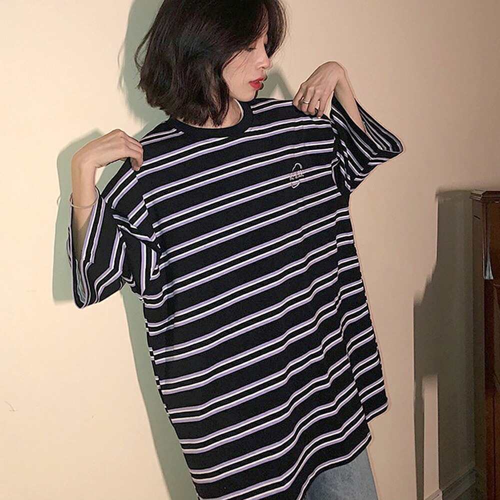 Tシャツ tシャツ ボーダー レディース メンズ 半袖 カジュアル 大きいサイズ 体型カバー オーバーサイズ シャツ 大きい 春 夏 韓国 ファッション プリント ゆったり かわいい シンプル ロゴT トップス プリントT ビッグT