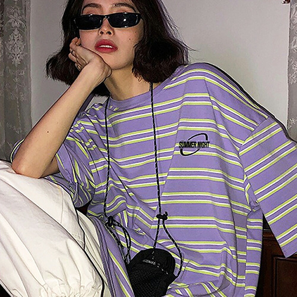 Tシャツ tシャツ ボーダー レディース メンズ 半袖 カジュアル 大きいサイズ 体型カバー オーバーサイズ シャツ 大きい 春 夏 韓国 ファッション プリント ゆったり かわいい シンプル ロゴT トップス プリントT ビッグT