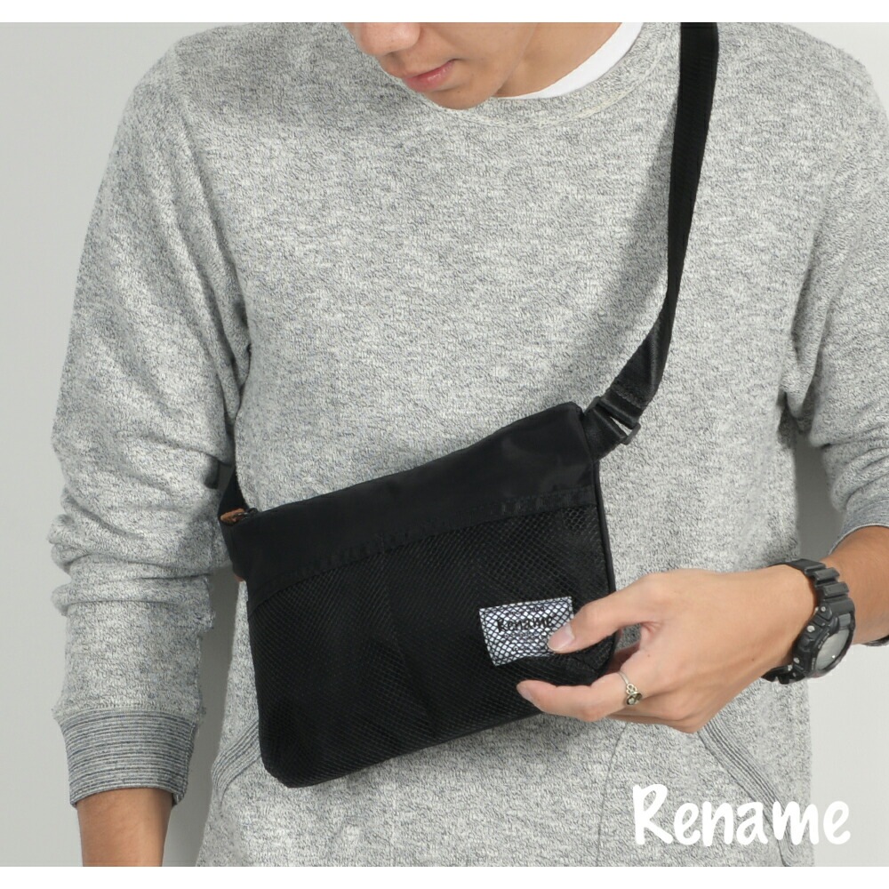 サコッシュバッグ ショルダーバッグ ブランド Rename サコッシュ ステッチポケット バッグ 自転車 メッセンジャーバッグ メンズ 大人 アウトドア 斜めがけバッグ 軽量 バッグインバッグ ナイロン 斜めがけ