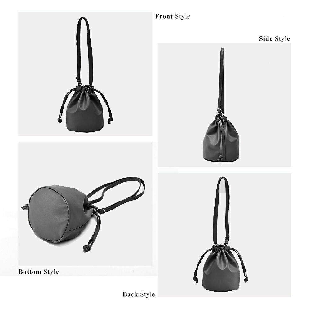 巾着 バッグ ポーチ ショルダーバッグ ブランド Rename バック レディース 大人 フェイクレザー 軽量 おしゃれ 手持ち ワンショルダーバッグ コラボ 肩掛け 可愛い 斜め掛けバッグ シンプル