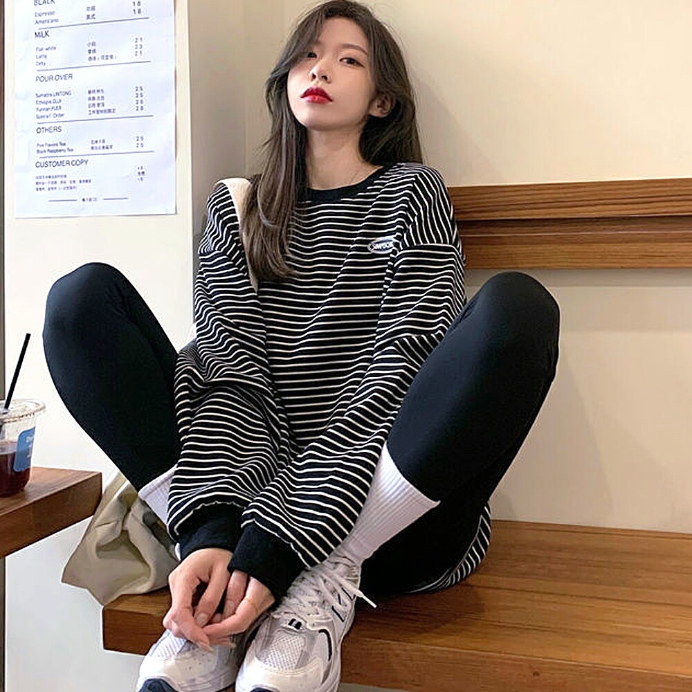 Cross charm official store | トレーナー 長袖 ボーダー オーバー