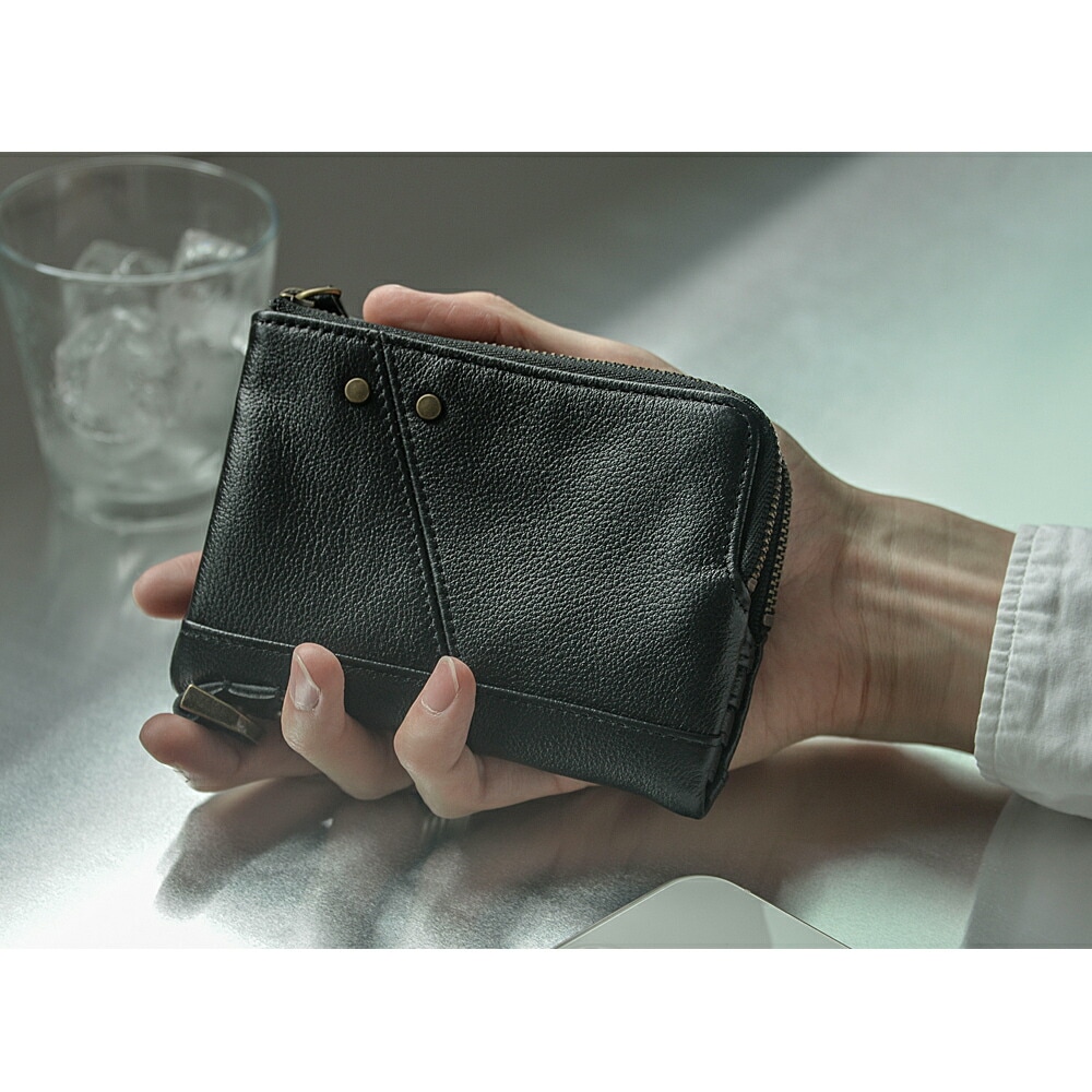 財布 二つ折り メンズ  二つ折り財布 ファスナー 牛革 本革 レザー カード 小銭入れ コイン コンパクト 軽量 シンプル 無地 L字 折り財布 大人 ブランド 2023