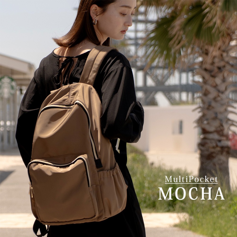 Rename ゴールドファスナーマルチポケット デイバッグ