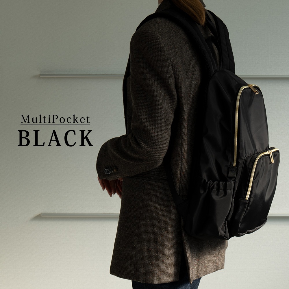 Rename ゴールドファスナーマルチポケット デイバッグ