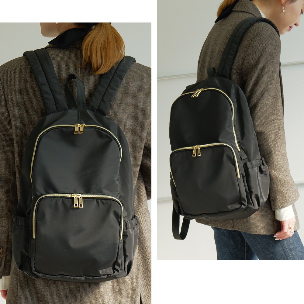 Rename ゴールドファスナーマルチポケット デイバッグ