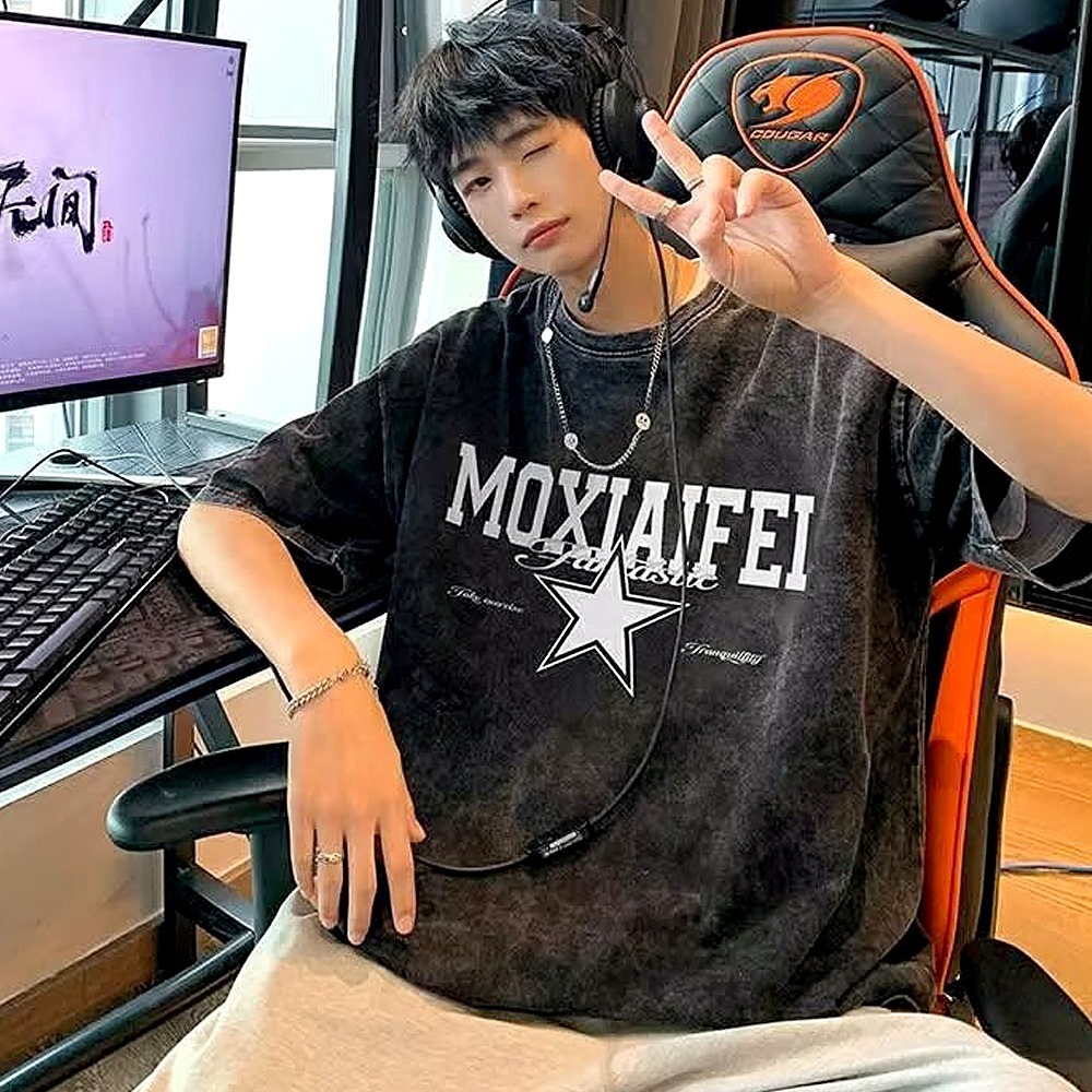 ストリートオーバーサイズTシャツ バックロゴ 年中使えるお洒落アイテム ◇スプレーロゴ Tシャツ◇ オーバーサイズ[品番：OCGW0003648