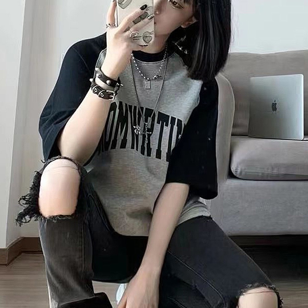 Tシャツ tシャツ レディース メンズ 半袖 大きいサイズ 体型カバー オーバーサイズ 大きい ワンポイント 春 夏 韓国 ファッション 中国 プリント ロゴT トップス プリントT ビッグシルエット 韓国ファッション