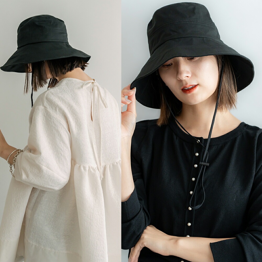【SALE：30％off 2/13(金)9:59まで】 帽子 コード付きダウンハット レディース uv uvケア コットン100% 春夏 夏 日焼け防止 ハット サファリハット 紫外線 防止 ゴルフ 日除け 日よけ ひよけ 紐付き 大きめ 大きいサイズ つば広 折りたたみ あご紐 小顔効果