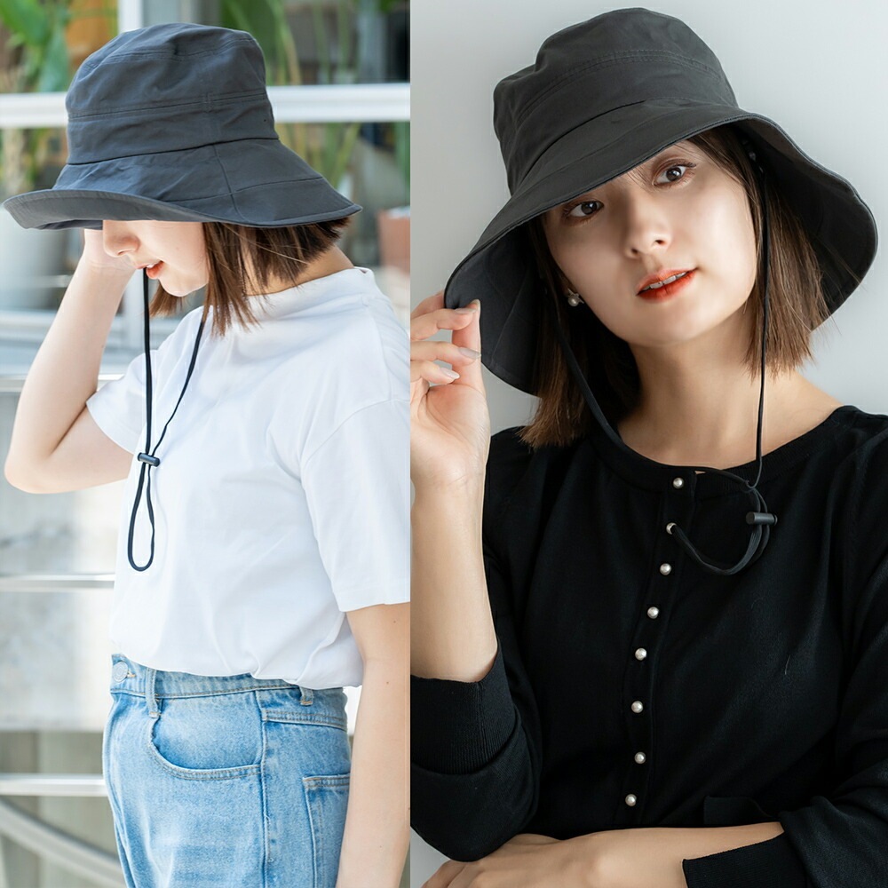 【SALE：30％off 2/13(金)9:59まで】 帽子 コード付きダウンハット レディース uv uvケア コットン100% 春夏 夏 日焼け防止 ハット サファリハット 紫外線 防止 ゴルフ 日除け 日よけ ひよけ 紐付き 大きめ 大きいサイズ つば広 折りたたみ あご紐 小顔効果