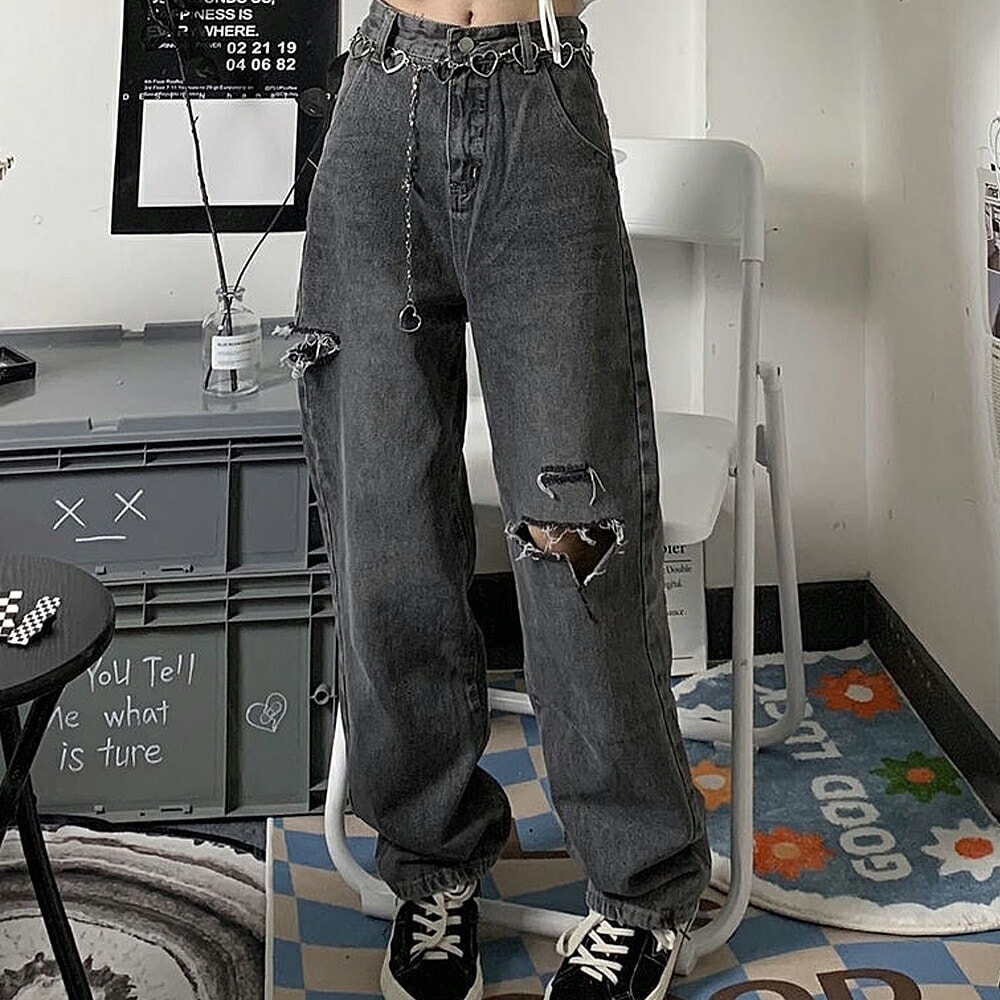 HUG.U デニム パンツ デニムパンツ レディース ワイドパンツ
