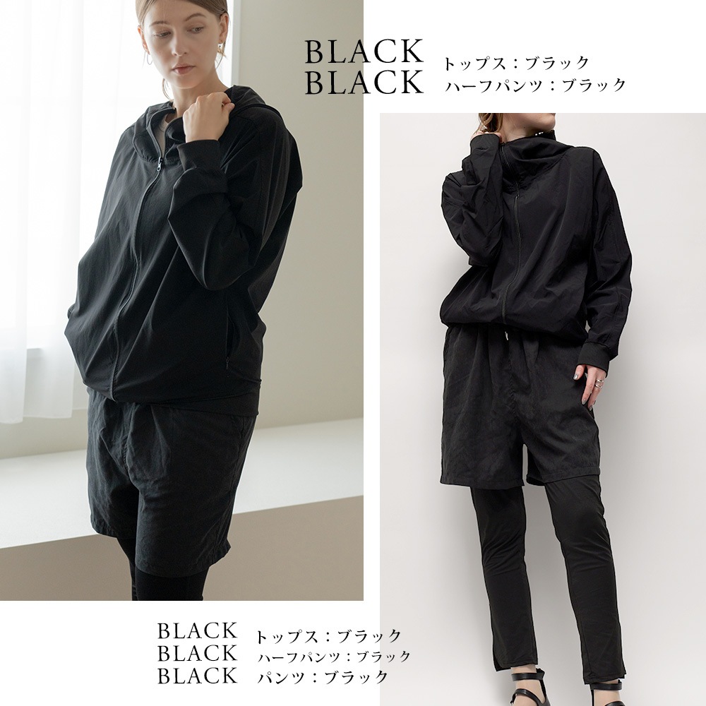 ラッシュガード 3点セット レディース  パーカー上下セット 水陸両用 水着体型カバー用 カバーアップ ピクニック 紫外線対策 おしゃれセットアップ 海 海水浴 ライブ フェス キャンプ 無地 日焼け防止 女性 大人 ママ 露出控えめ 30代 40代