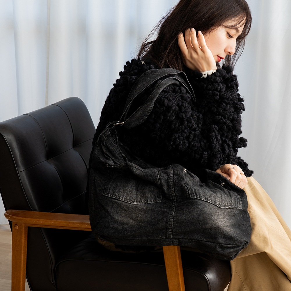 《35％OFFクーポン対象》DEVICE ウォッシュ デニム ショルダーバッグ レディース メンズ デニム ショルダー バッグ 肩掛け 斜めがけバッグ ワンショルダー 軽量 大きめ A4 通勤 通学 おしゃれ 大人A4 大容量 鞄 かばん 人気 ブランド軽い 高校生 ママ