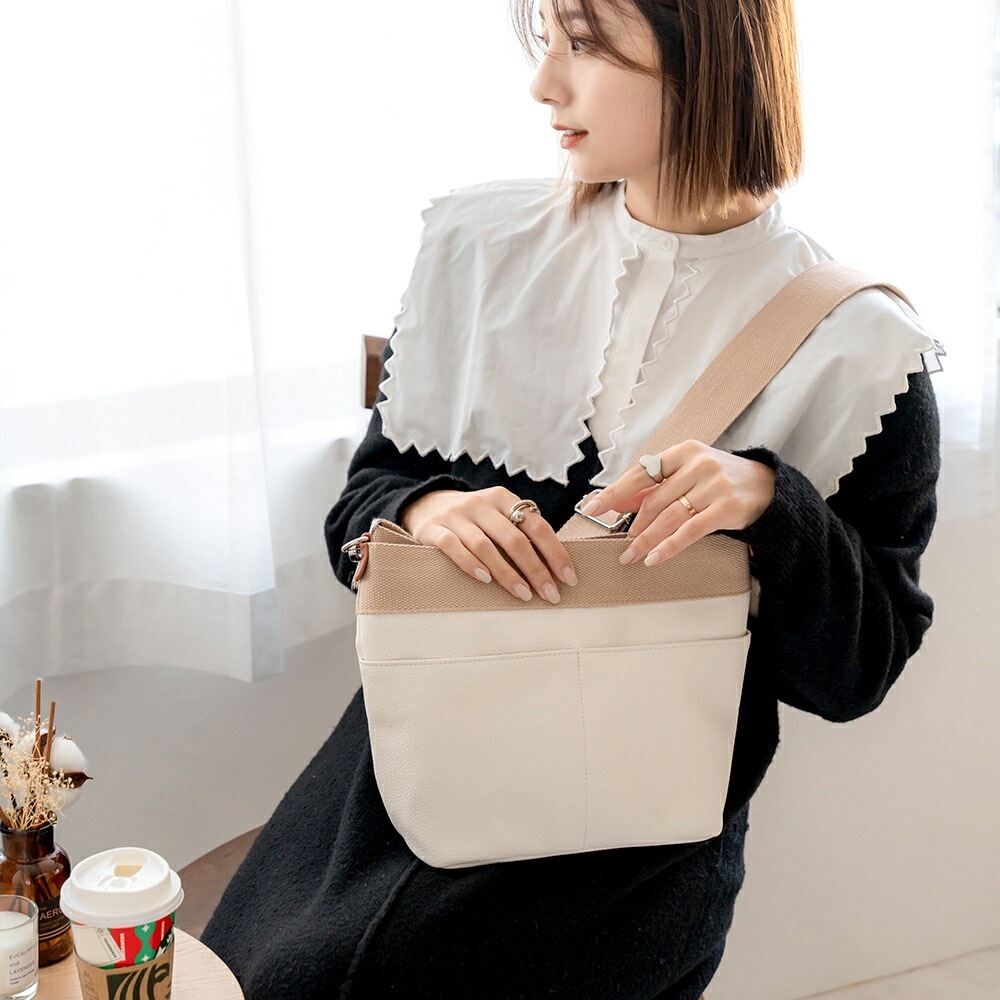 キャメル [NVELY CLOSET] ショルダーバッグ レディース 斜めがけ 韓国