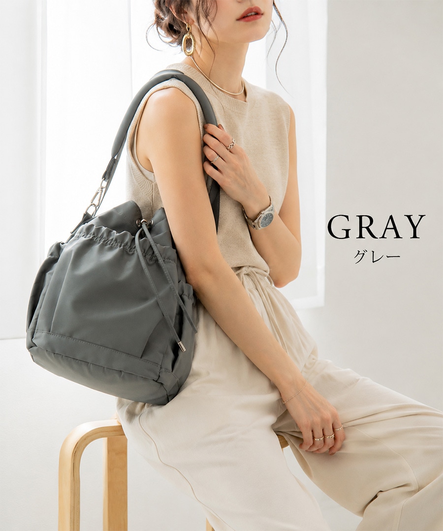 《45％offクーポン対象》★雑誌掲載されました★2way  ドロストバッグ レディース ハンドバッグ リュック ショルダーバッグ 軽量 バッグ 通勤 通学 きれいめ カジュアル おしゃれ ポリエステル 巾着バッグ