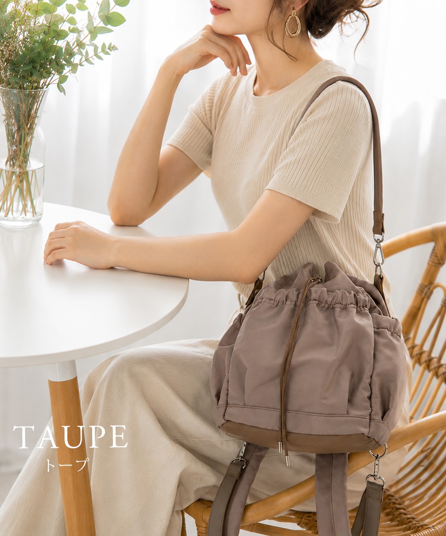 《45％offクーポン対象》★雑誌掲載されました★2way  ドロストバッグ レディース ハンドバッグ リュック ショルダーバッグ 軽量 バッグ 通勤 通学 きれいめ カジュアル おしゃれ ポリエステル 巾着バッグ