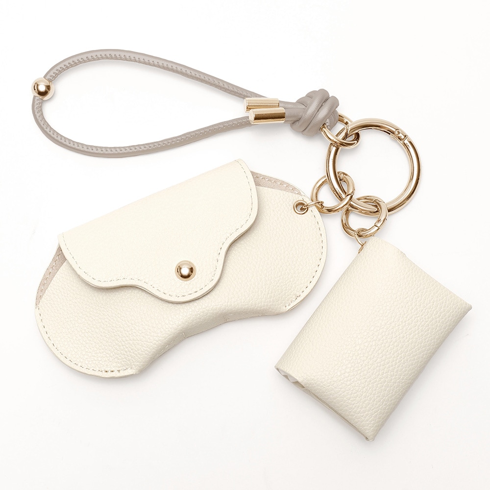 《SummerSale 50％OFF まとめ買いで最大＋20％OFF》REAIMER ティッシュケース＆眼鏡ケース ストラップ 3点セット スマホストラップ ポケットティッシュケース メガネケース ポケットティッシュカバー おしゃれ セレモニー【REAIMER/リエメ】