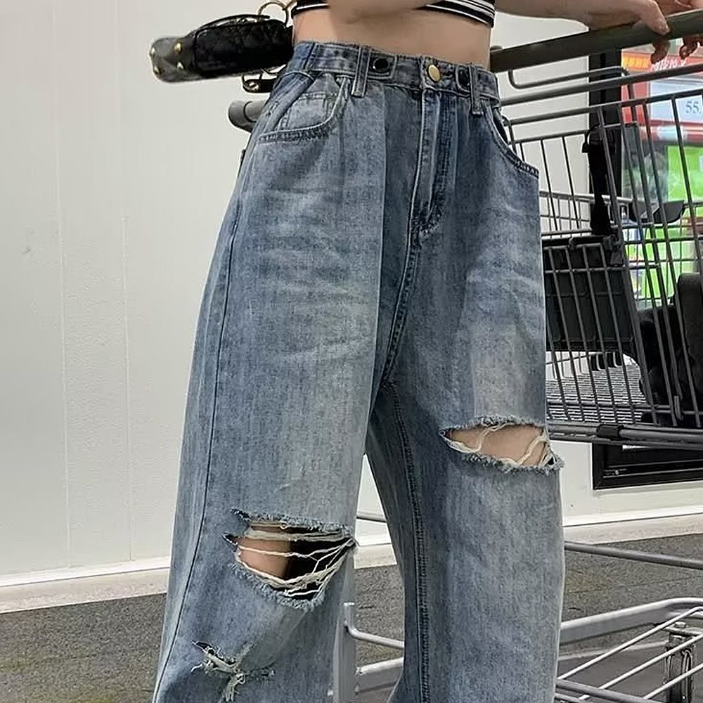 デニム デニムパンツ パンツ レディース ワイドパンツ ワイド 大きいサイズ ジーンズ ジーパン ボトム 体型カバー ボトムス ストレート ズボン ゆったり ハイウエスト ゴム 秋 冬 ボトムス ズボン 長ズボン ロングパンツ ジーパン