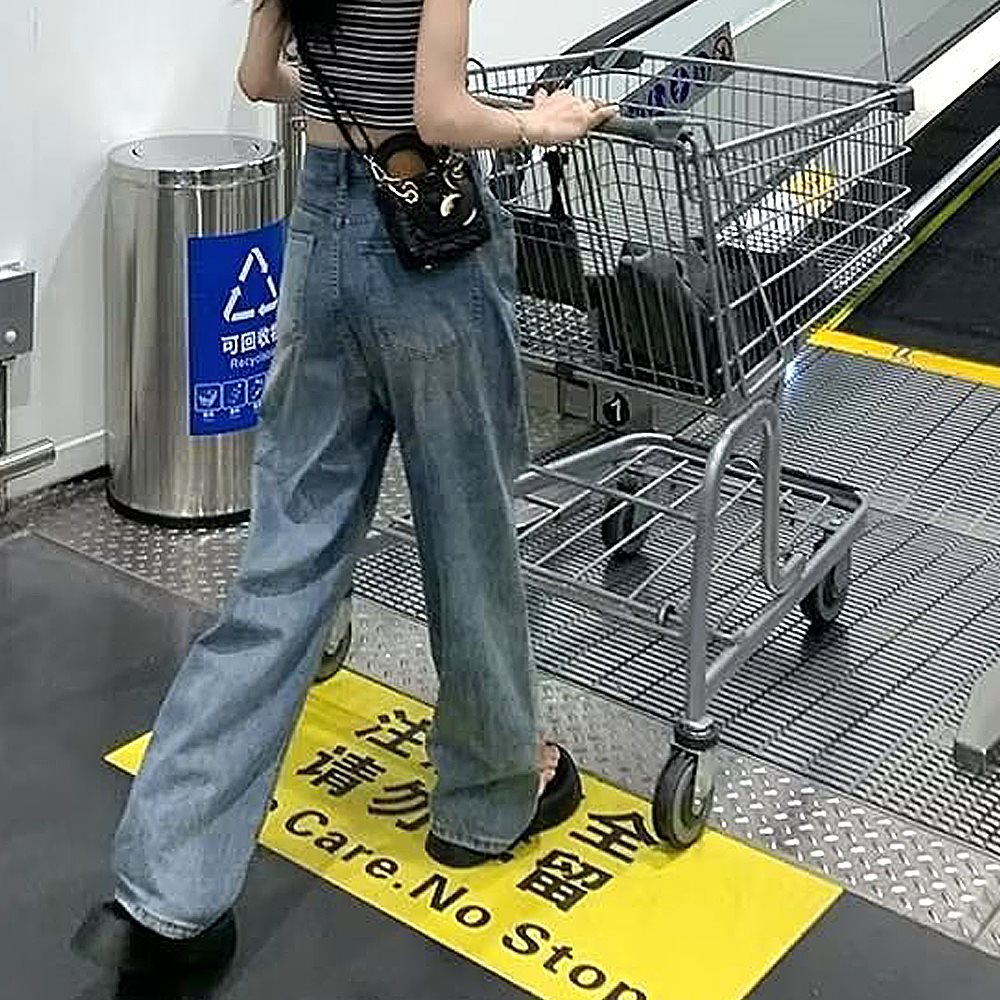 デニム デニムパンツ パンツ レディース ワイドパンツ ワイド 大きいサイズ ジーンズ ジーパン ボトム 体型カバー ボトムス ストレート ズボン ゆったり ハイウエスト ゴム 秋 冬 ボトムス ズボン 長ズボン ロングパンツ ジーパン