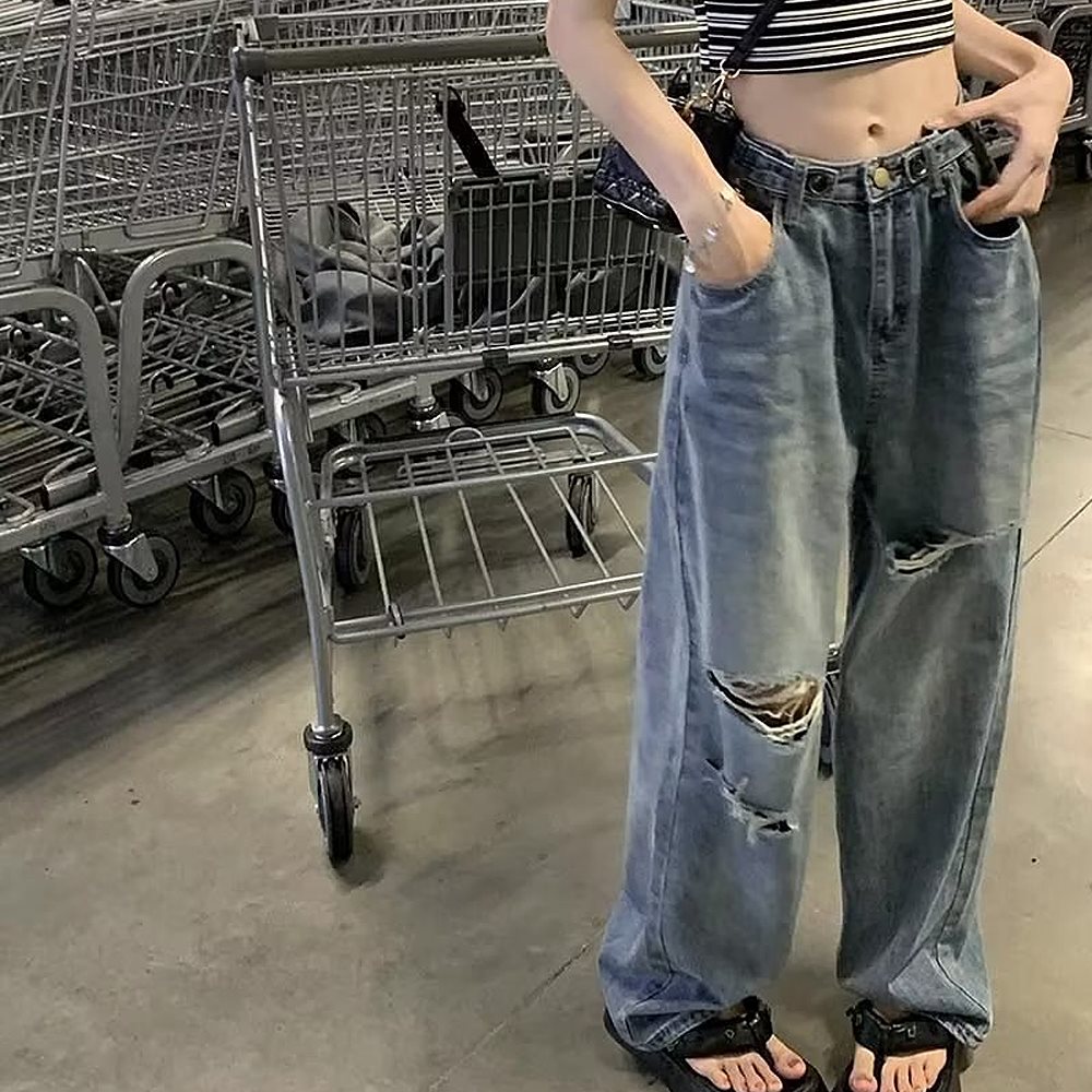 デニム デニムパンツ パンツ レディース ワイドパンツ ワイド 大きいサイズ ジーンズ ジーパン ボトム 体型カバー ボトムス ストレート ズボン ゆったり ハイウエスト ゴム 秋 冬 ボトムス ズボン 長ズボン ロングパンツ ジーパン