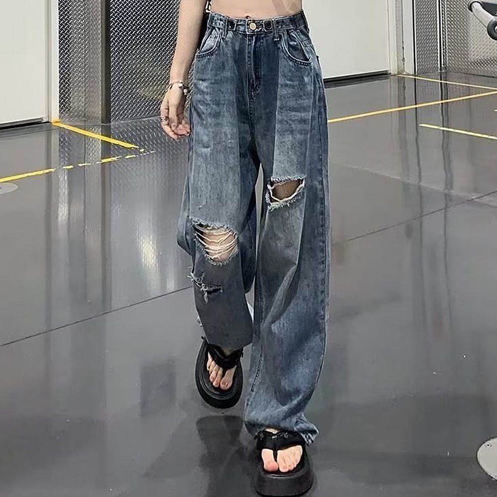 デニム デニムパンツ パンツ レディース ワイドパンツ ワイド 大きいサイズ ジーンズ ジーパン ボトム 体型カバー ボトムス ストレート ズボン ゆったり ハイウエスト ゴム 秋 冬 ボトムス ズボン 長ズボン ロングパンツ ジーパン