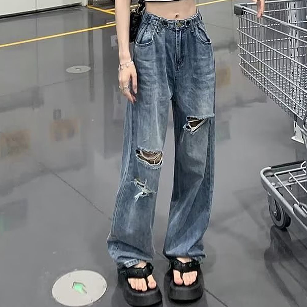 デニム デニムパンツ パンツ レディース ワイドパンツ ワイド 大きいサイズ ジーンズ ジーパン ボトム 体型カバー ボトムス ストレート ズボン ゆったり ハイウエスト ゴム 秋 冬 ボトムス ズボン 長ズボン ロングパンツ ジーパン