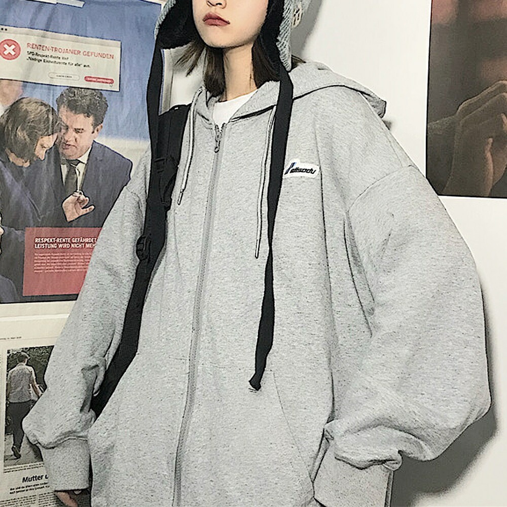 レディース パーカー 韓国 オーバーサイズ 秋冬 冬 大きめ 大きい ビッグ 前開き ゆったり ジップ アウター 上着 長袖 フード カジュアル スポーツ ストリート レディース パーカー 韓国 オーバーサイズ 秋冬 冬 大きめ