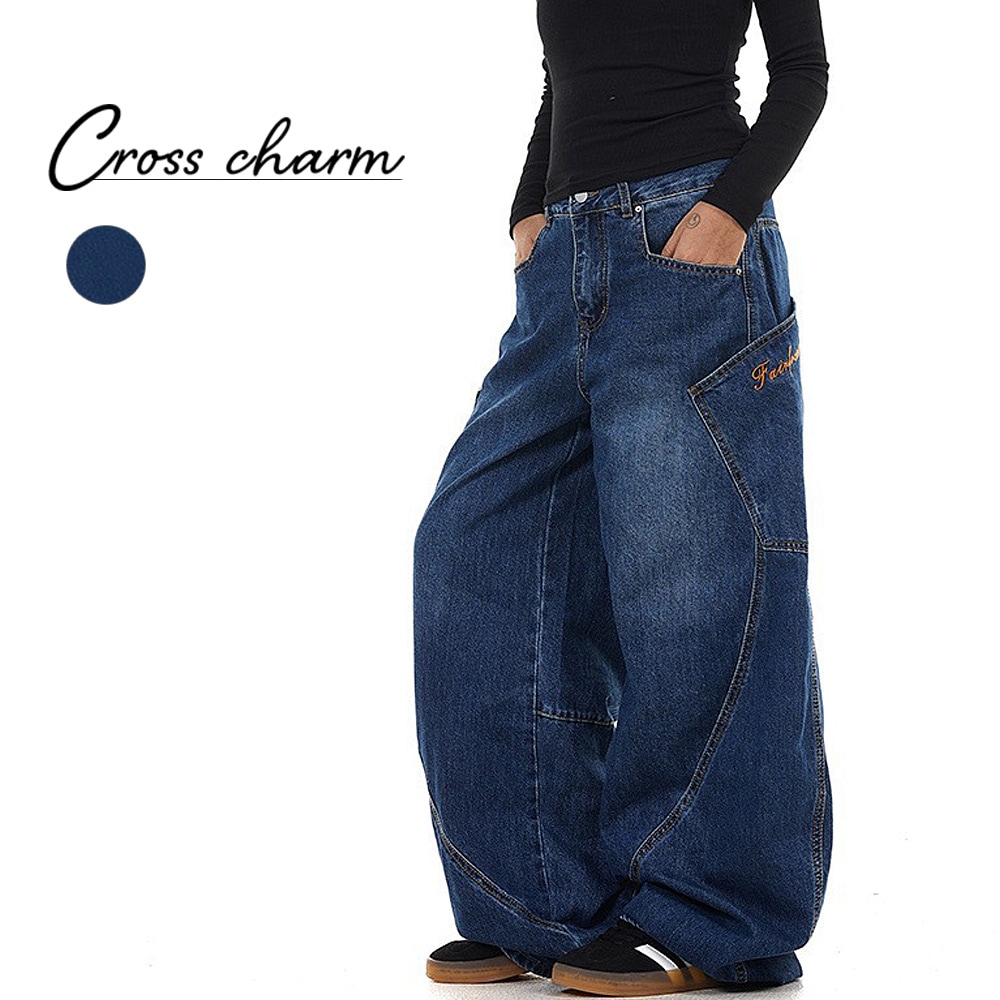 Cross charm official store | バギー デニム スーパー ワイド パンツ