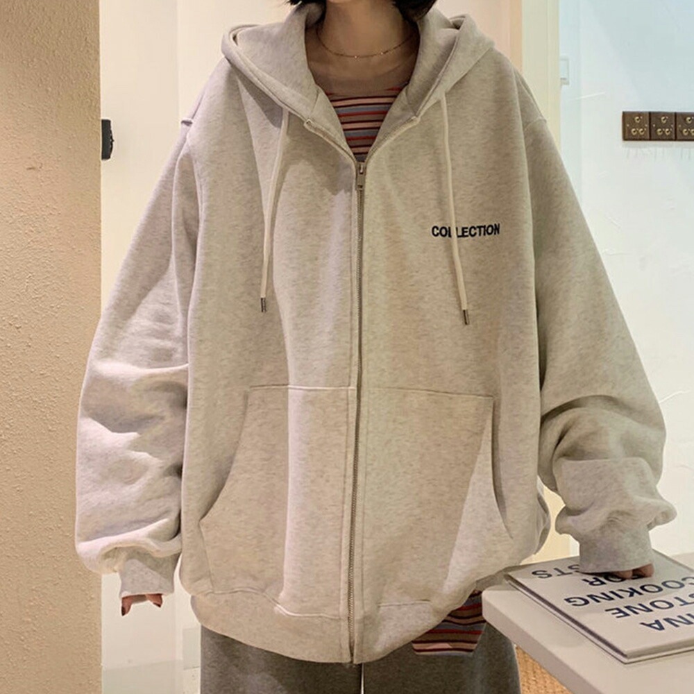 パーカー レディース スウェット ジップパーカー 韓国ファッション 大きいサイズ トップス ビッグパーカー 秋 冬 ビックシルエット おしゃれ オルチャンファッション ジップアップ アウター ジップアップパーカー 長袖 ペアルック