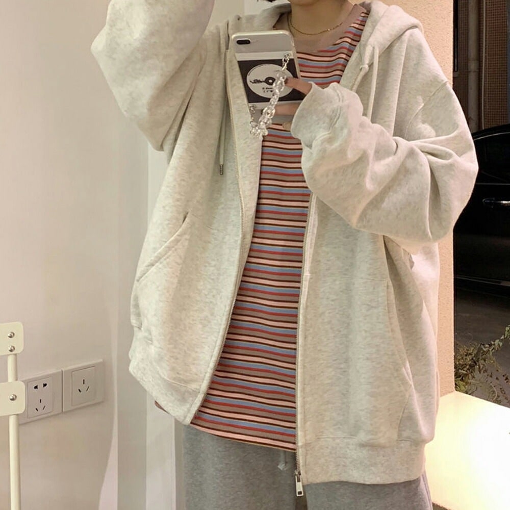 パーカー レディース スウェット ジップパーカー 韓国ファッション 大きいサイズ トップス ビッグパーカー 秋 冬 ビックシルエット おしゃれ オルチャンファッション ジップアップ アウター ジップアップパーカー 長袖 ペアルック