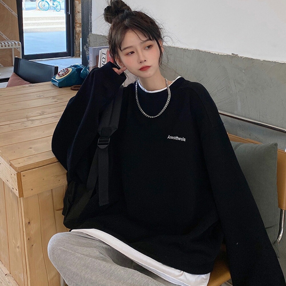 CTLST ブラック スウェット トレーナー　オーバーサイズ Cross charm official store | トレーナー レディース メンズ