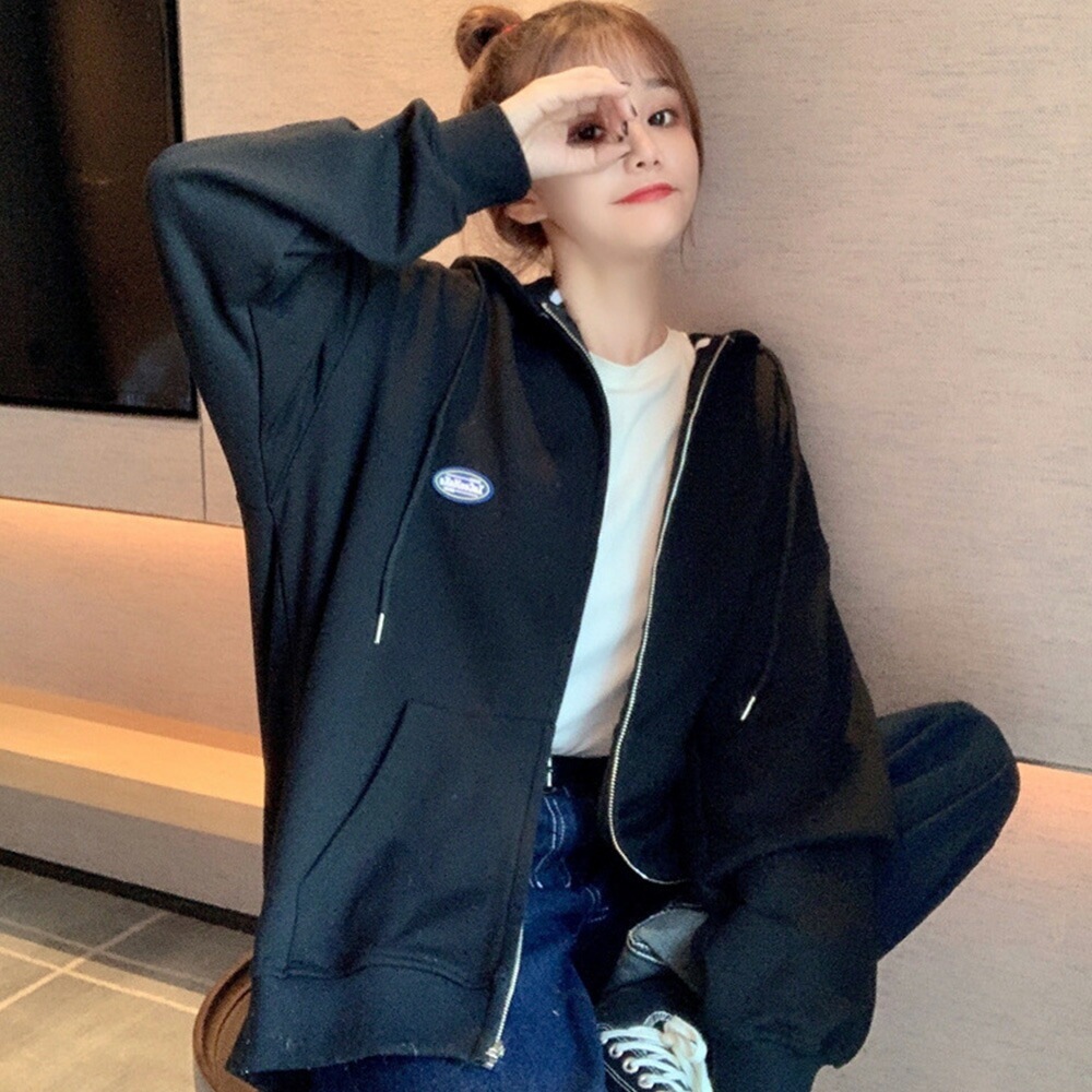 パーカー レディース スウェット ジップパーカー 薄手 韓国ファッション 大きいサイズ トップス ビッグパーカー 秋 冬 ビックシルエット おしゃれ オルチャンファッション ジップアップ アウター ジップアップパーカー 長袖 ペアルック