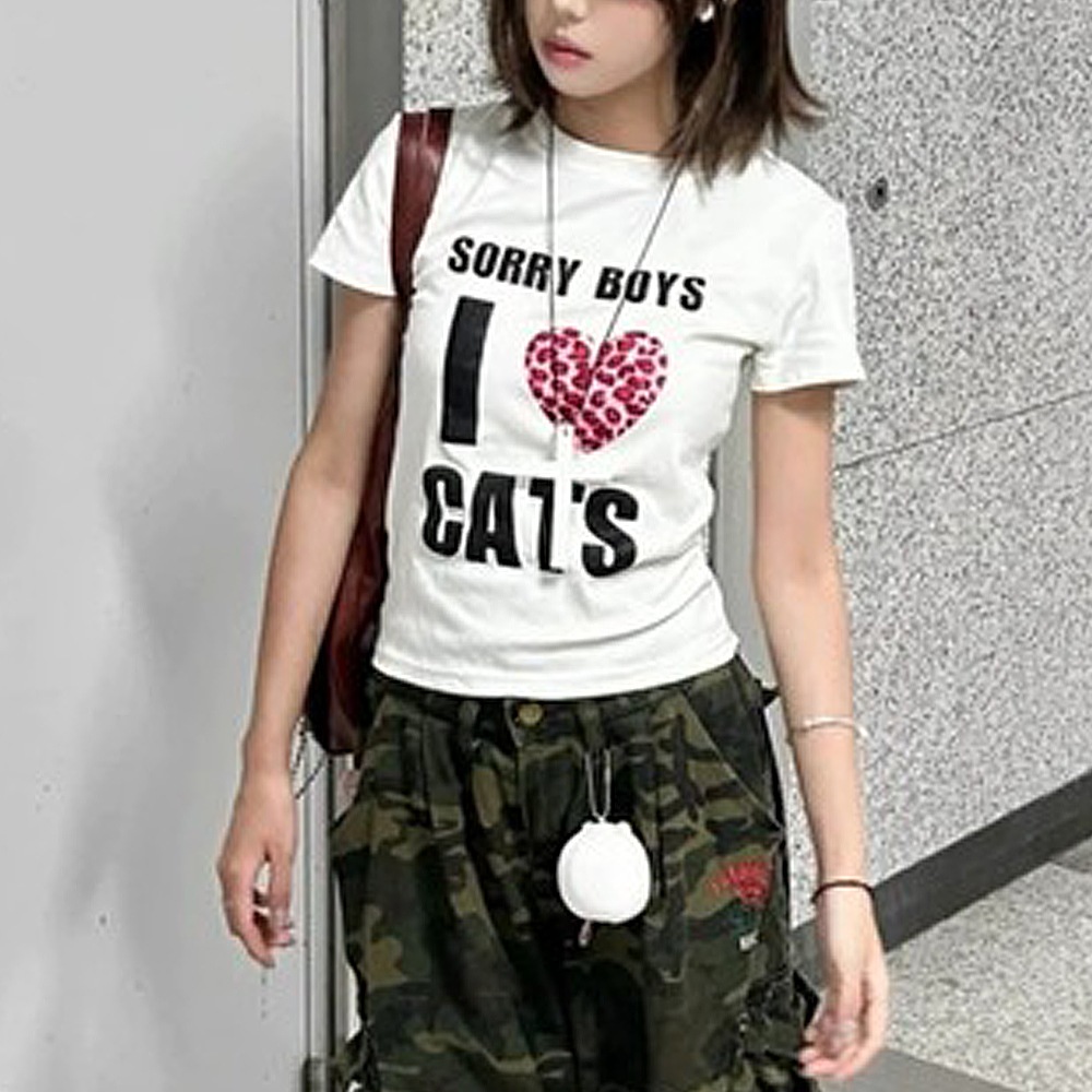 ごめんね BOYS ハート プリント Tシャツ 