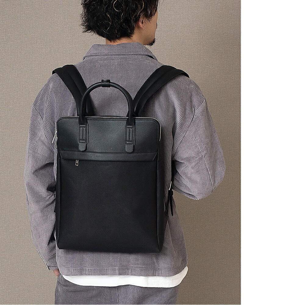 リュック メンズ レディース ビジネス リュックサック ビジネスリュック ビジネスバッグ ビジネスバック ブランド おしゃれ 通学 通勤 コンパクト 軽量 鞄 かばん A4 お出かけ シンプル 無地 軽い ポケット PU 薄い 薄型