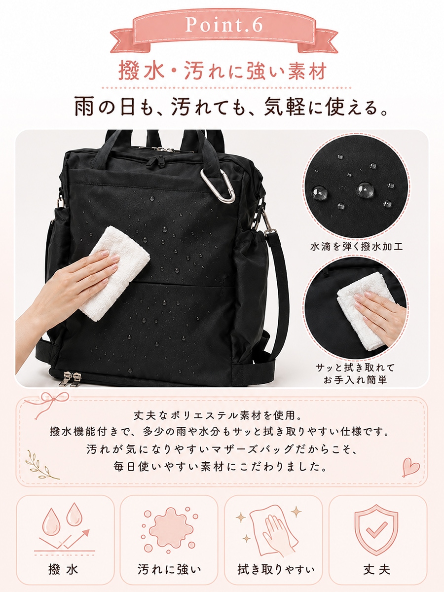 【期間限定45％OFF まとめ買いでさらに最大20％OFF】【人気インフルエンサー ゆい★ダブル双子★4児ママ コラボ 】マザーズバッグ リュック 大容量 3way 使いやすい 軽量 おしゃれ ママ 出産祝い プレゼント パパ ペアレンツバッグ 旅行 シンプル ポケット 多い