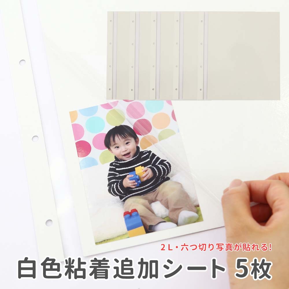 追加白色粘着シート5枚】リング式ポケットアルバム専用 2l 六つ切り l