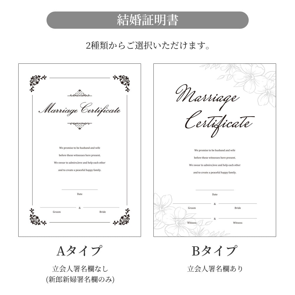 結婚証明書 ゲスト参加型 誓約書 誓いの言葉 チャペル式 結婚式 挙式 