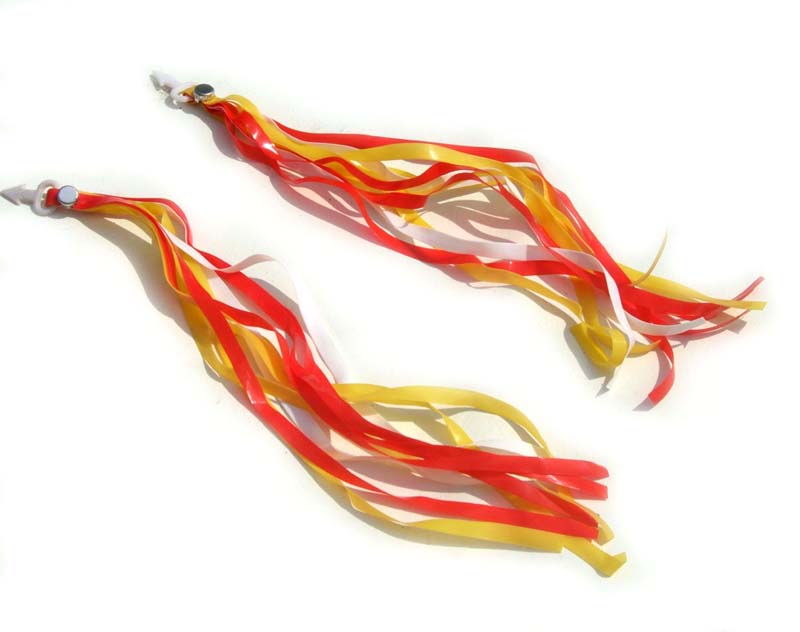 スティーマー レッド系 フリンジ ハンドル 自転車部品 ローチャリ