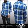 【セール】 アメリカンイーグル メンズ 長袖 ボタンシャツ チェックシャツ ブルー ネイビー American Eagle トップス シャツ インポート ファッション ブランド ストリート サーフ カジュアル アメカジ ヴィンテージ スタイル 正規 商品