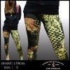 Christian Audigier クリスチャンオードジェー レディース レギンス パンツ ブラック ゴールド SNAKE LAセレブ ファッション ハリウッド セレブ カジュアル セレカジ 正規品 姉妹 ブランド エドハーディー Ed Hardy エドハーディ 好きにも♪