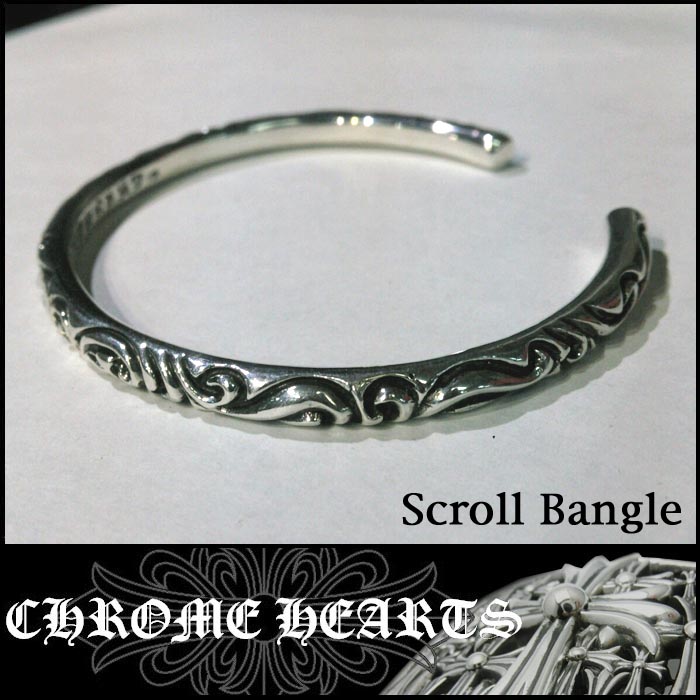 ��¨Ǽ��CHROME HEARTS ������ϡ��� ����С� �Х󥰥� �֥쥹��å� Scroll Bangle ��M�� ����С� 925 LA ����� LA����� ��ǽ�� ���� �֥��� CHROMEHEARTS ������ �ϡ��� ���������꡼ �ե��å���� �������� �����ˤ��
